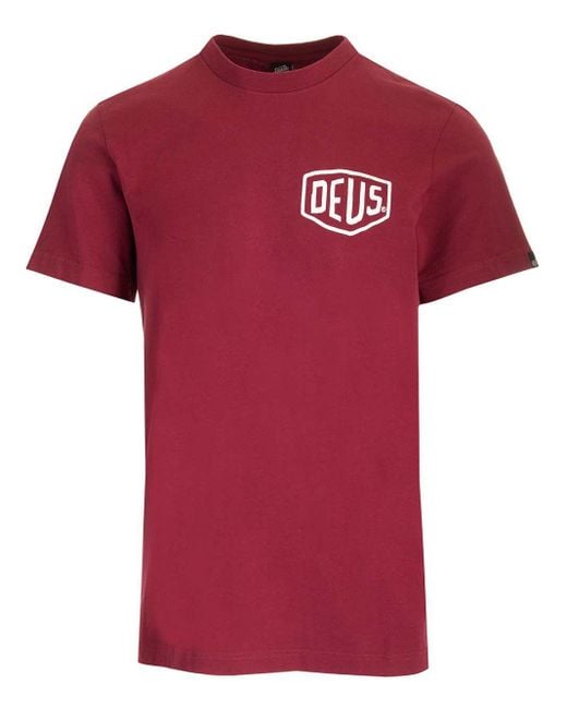 Deus Ex Machina Red Camperdown Address T-shirt Bordeaux for men