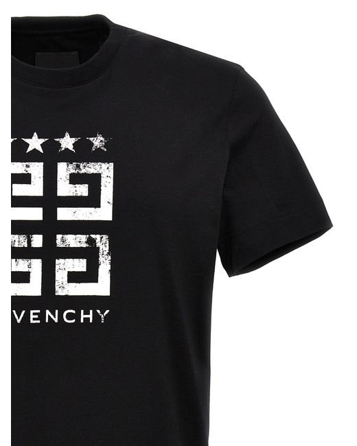 Logo Print T Shirt Bianco/Nero di Givenchy in Black da Uomo