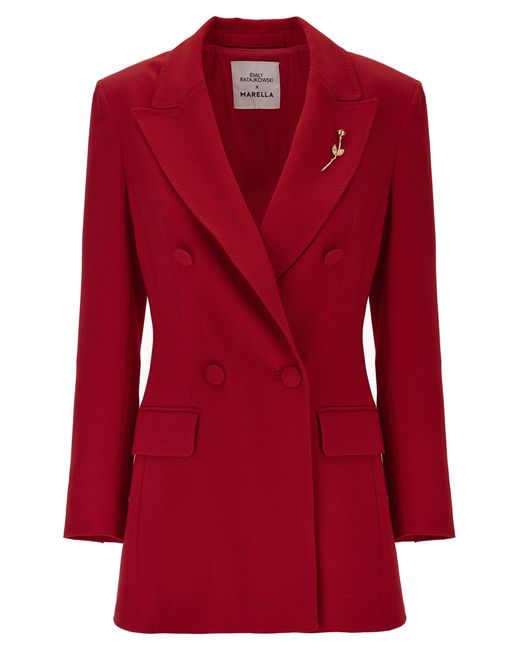 Marella Blazer Capsule Emily Ratajkowski X Blazer, Suits Red