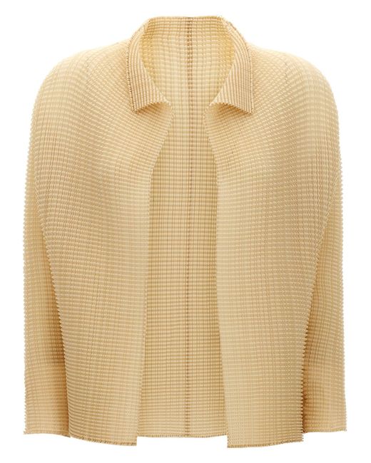 Issey Miyake Natural 'Wooly Pleats-56' Cardigan