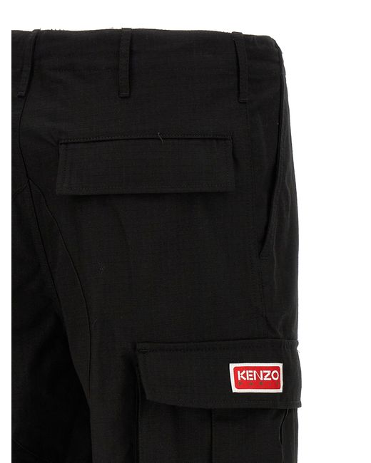 KENZO Black Cargo Pants for men