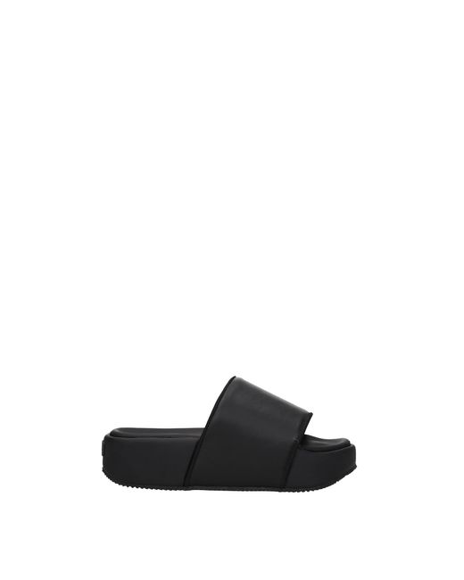 Y-3 Black Slippers And Clogs Adidas Leather