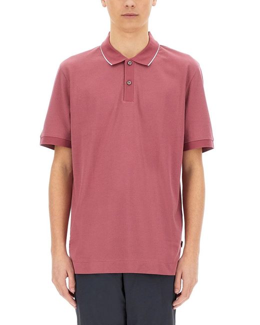 Boss Pink Silk-Blend Polo for men
