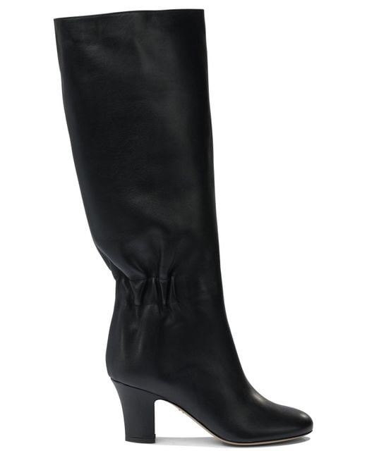 Ferragamo Black Curled Details Boots 70 Mm