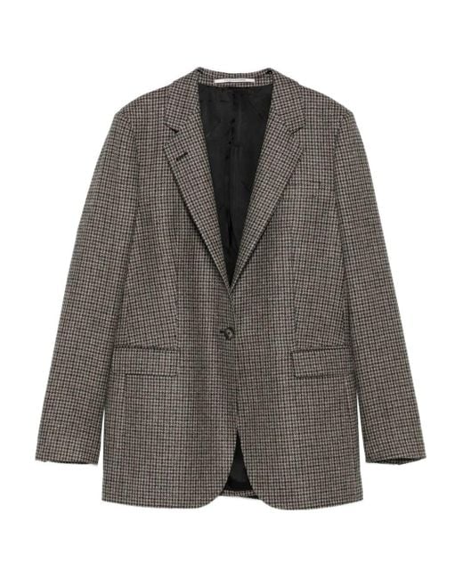 Tagliatore Gray Adrianne Houndstooth Wool Blazer