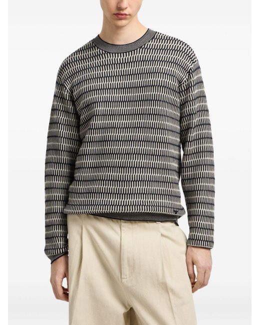 Emporio Armani Gray Wool Crewneck Jumper for men