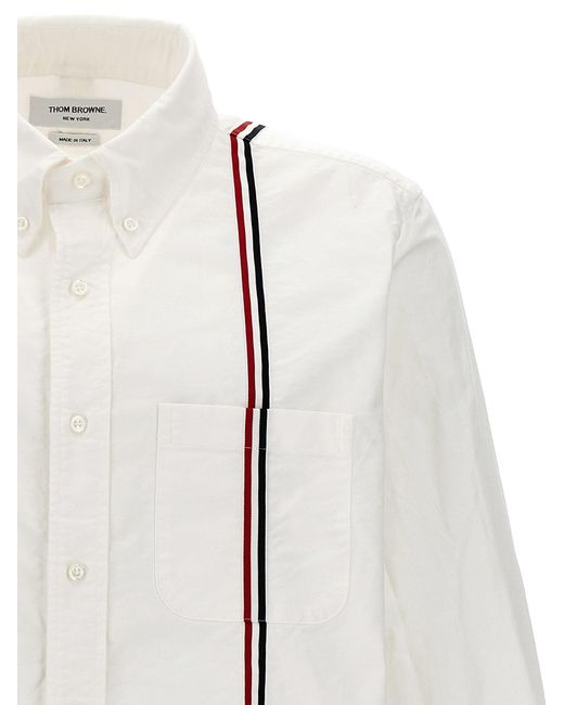 Thom Browne White Straight Fit Shirt, Blouse for men