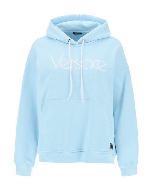 Versace Blue Hoodie With 1978 Re Edition Logo