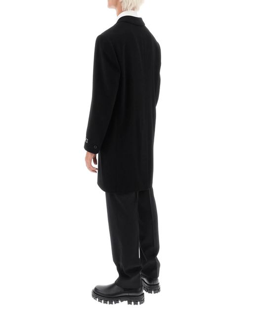 Versace Black Barocco Single Breasted Coat for men