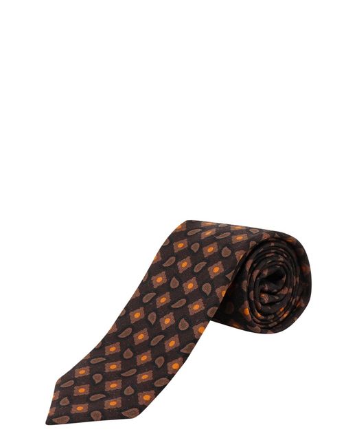 Nicky Brown Wool And Silk Tie for men