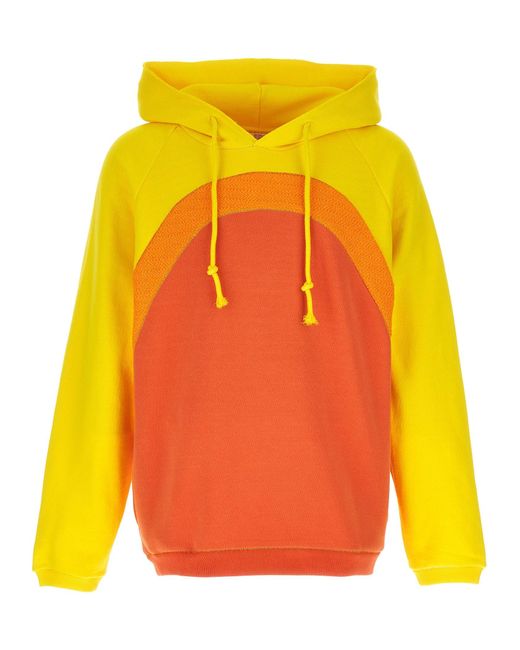 ERL Orange Patchwork Hoodie Sweatshirt
