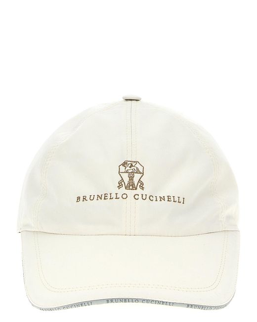 Logo Embroidery Cap Cappelli Bianco-Uomo di Brunello Cucinelli in Natural da Uomo