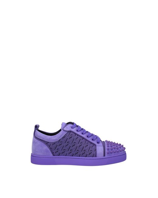Louboutin Purple Sneakers Suede for men