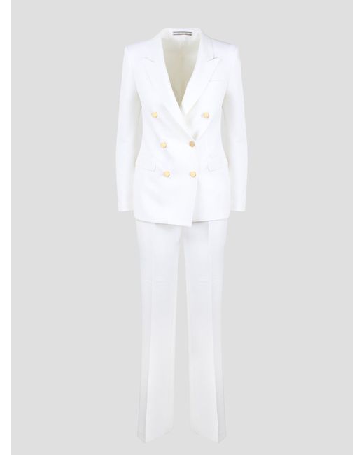 Jersey double-breasted suit di Tagliatore in White