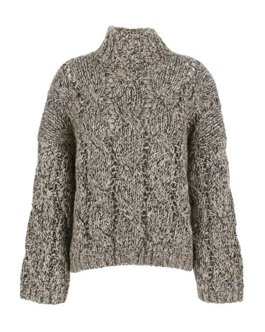 Brunello Cucinelli Gray Turtleneck Sweater