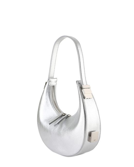 OSOI Metallic Leather Shoulder Bag With Laminated Effect