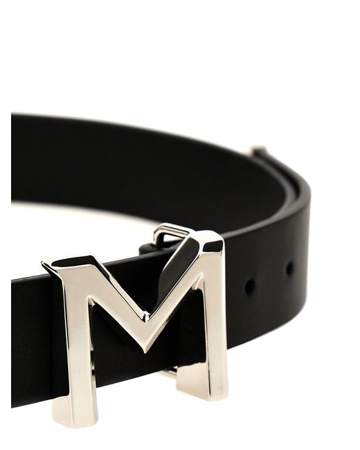 Mugler Black M-buckle Belts