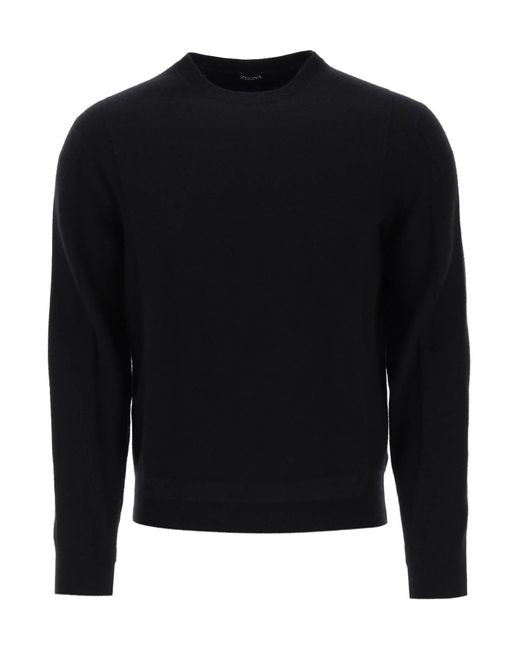 Zegna Black Wool Cashmere Sweater for men