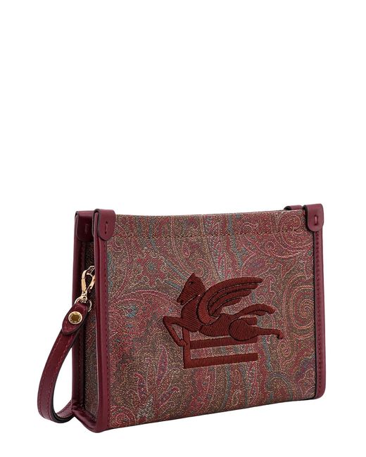 Etro Purple Leather Closure With Zip Clutches