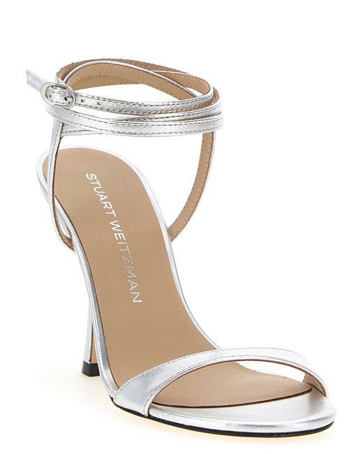 Stuart Weitzman White Nudist Wrap' Sandals