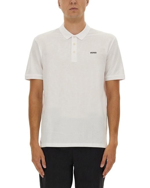 HUGO White Polo "Donos" for men