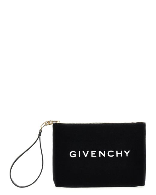 Large Canvas Pouch Clutch Nero di Givenchy in Black