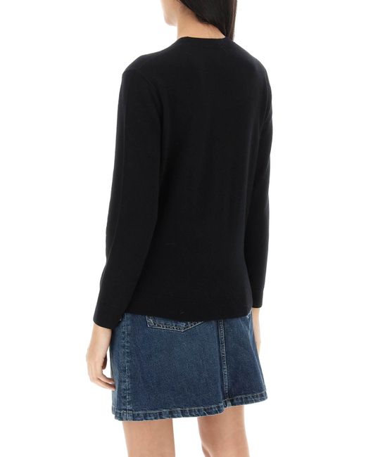 A.P.C. Black Philo Crew Neck Sweater In Wool