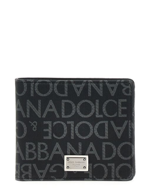 Dolce & Gabbana Black Jacquard Logo Wallet Wallets, Card Holders for men