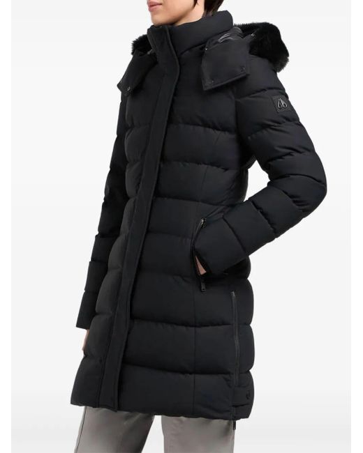 Moose Knuckles Black Watershed 3 Parka With Detachable Shearling Trim