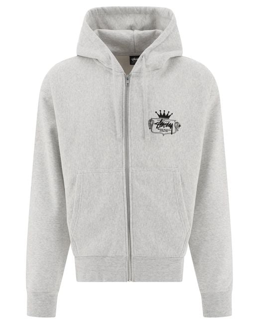 Stussy Built To Last Zippered Hoodie in Gray for Men Lyst
