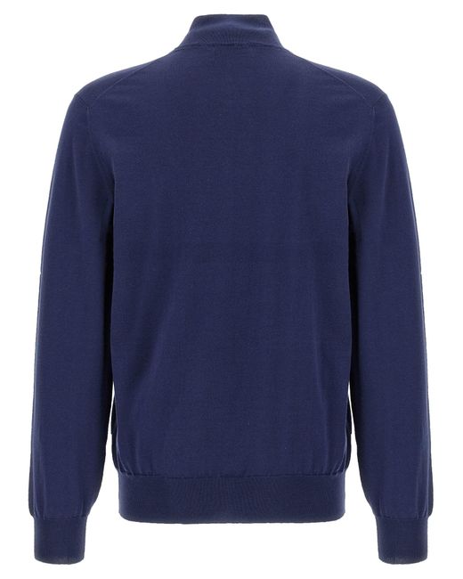 Brunello Cucinelli Blue Cotton Cardigan for men