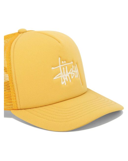 Stussy Yellow "Big Basic" Trucker Cap for men