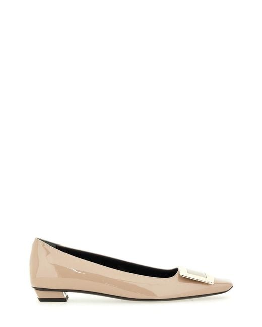 Roger Vivier Natural Belle Vivier Dancer Flats