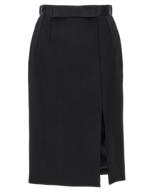 Dolce & Gabbana Black Wool Pencil Skirt