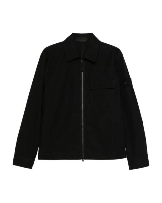 Stone Island Black Jacket With Zip for men
