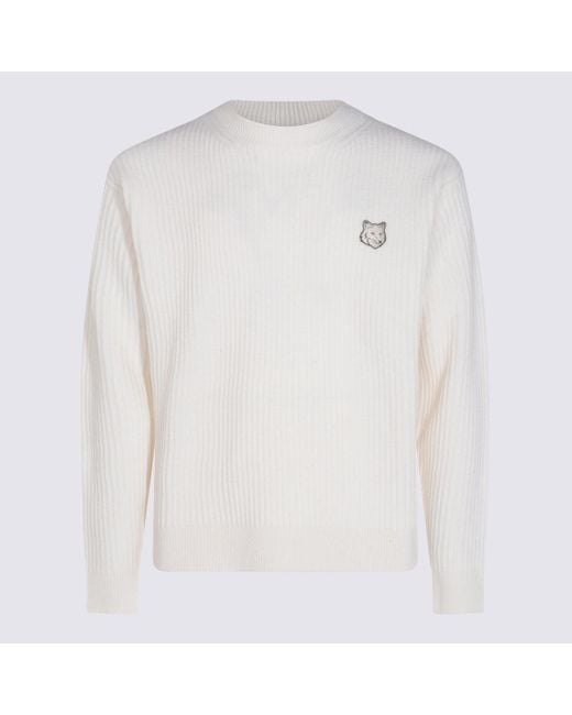 Sweaters Light And Natural-Uomo di Maison Kitsuné in White da Uomo