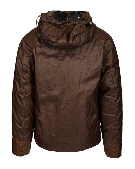 C P Company Brown Goggle Jackets Green for men
