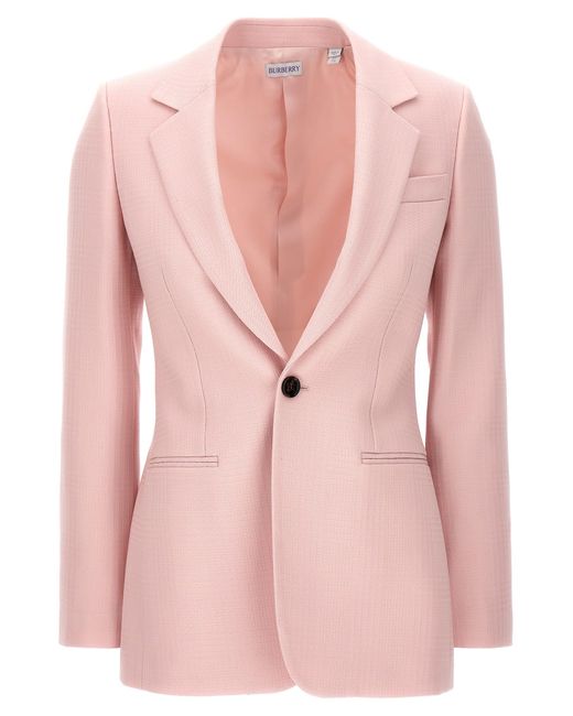 Single-Breasted Tailored Blazer Blazer And Suits Rosa di Burberry in Pink