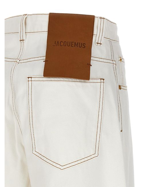Le De-NîMes Large Jeans Bianco di Jacquemus in White