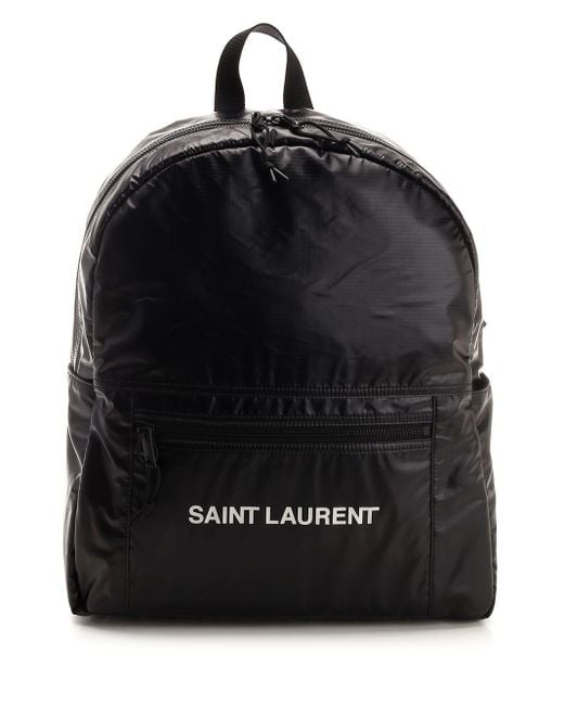 Saint Laurent Black Nylon Backpack Backpacks for men