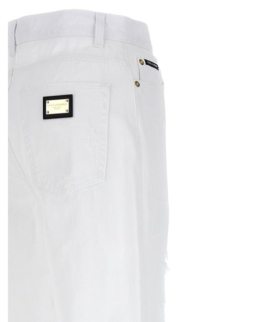 Dolce & Gabbana White Boyfriend Jeans