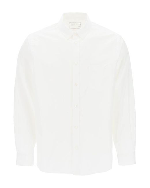 Sacai White Thomas Mason Cotton Poplin Shirt for men