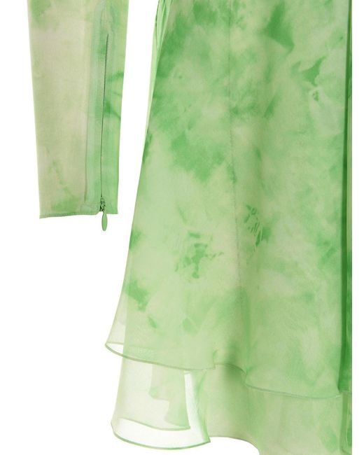 Alessandra Rich Green Silk Mini Dress