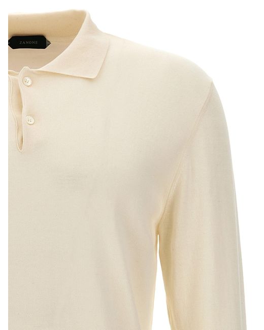 Zanone Natural Cotton Silk Shirt Polo for men