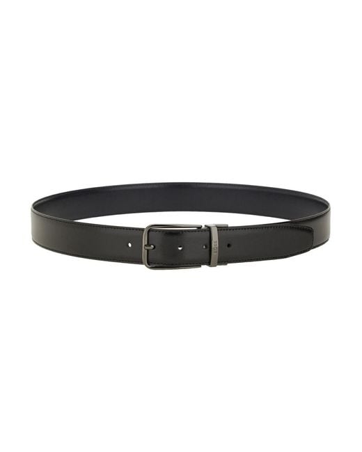 Boss Black Leather Belt for men