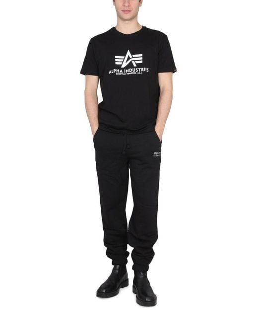 Alpha Industries Black T-Shirt With Logo for men