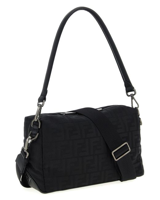 Fendi Black Lui Medium Squared Ff Shoulder Bags for men