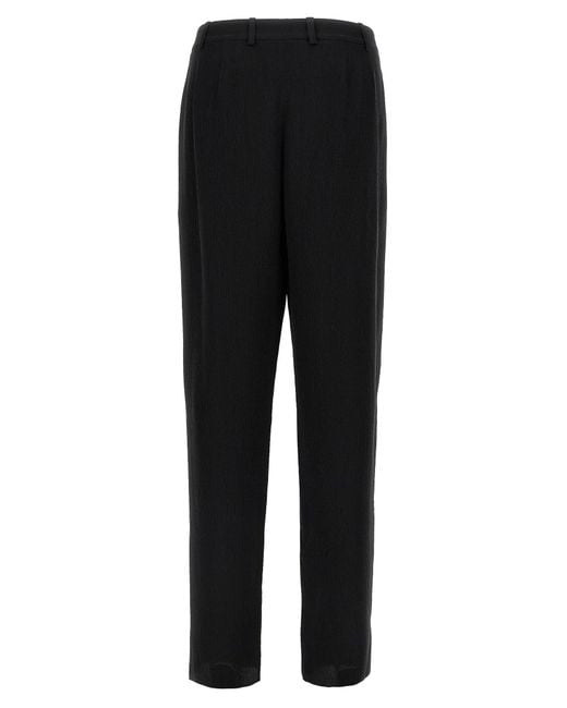 パンツ SAINT LAURENT Black Silk Pant SAINT LAURENT Pleated silk-satin straight-leg pants | NET-A