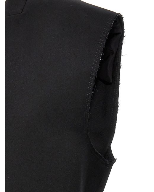 Jil Sander Black Two-material Long Vest Gilet