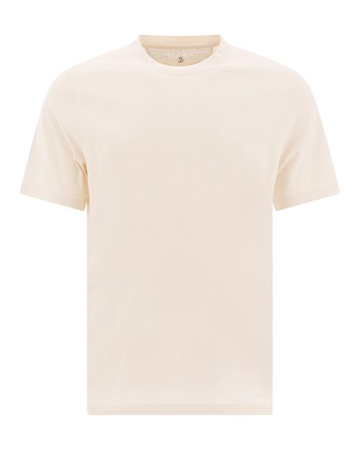 Brunello Cucinelli Natural Crewneck Short-Sleeved T-Shirt for men
